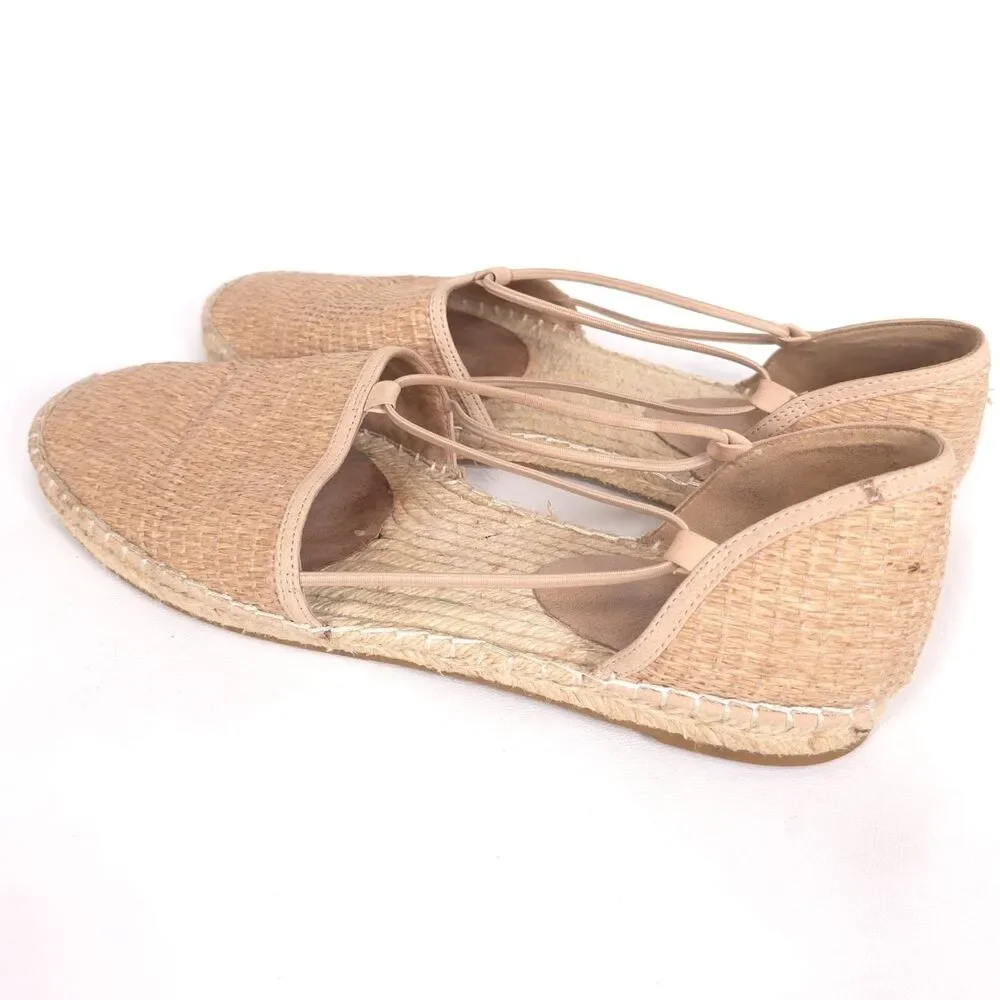 EILEEN‎ FISHER Women's Espadrille Flats Elastic Straps 10 Beige Slip on